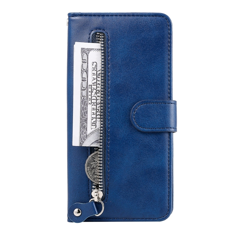 For iPhone 16 Fashion Calf Texture Zipper Leather Phone Case(Blue) - iPhone 16 Cases by PMC Jewellery | Online Shopping South Africa | PMC Jewellery | Buy Now Pay Later Mobicred