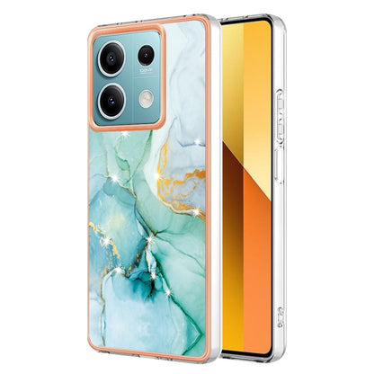 For Xiaomi Redmi Note 13 5G Global Electroplating Marble Dual-side IMD Phone Case(Green 003) - Note 13 Cases by PMC Jewellery | Online Shopping South Africa | PMC Jewellery | Buy Now Pay Later Mobicred