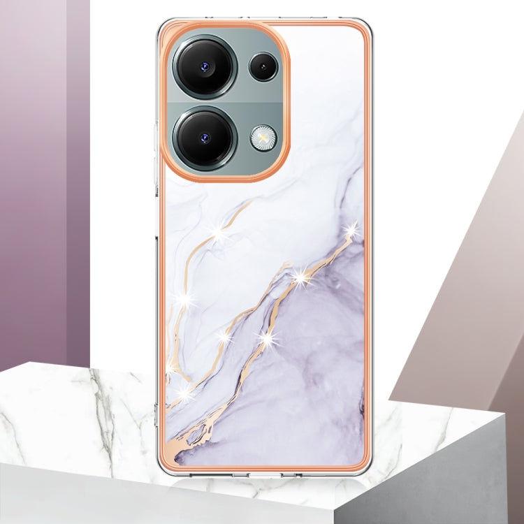 For Xiaomi Poco M6 Pro 4G Electroplating Marble Dual-side IMD Phone Case(White 006) - Xiaomi Cases by PMC Jewellery | Online Shopping South Africa | PMC Jewellery | Buy Now Pay Later Mobicred