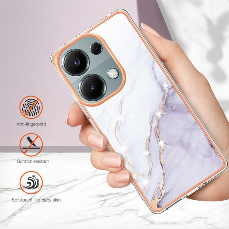 For Xiaomi Poco M6 Pro 4G Electroplating Marble Dual-side IMD Phone Case(White 006) - Xiaomi Cases by PMC Jewellery | Online Shopping South Africa | PMC Jewellery | Buy Now Pay Later Mobicred