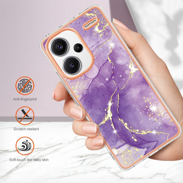 For Xiaomi Redmi Note 13 Pro+ 5G Electroplating Marble Dual-side IMD Phone Case(Purple 002) - Note 13 Pro+ Cases by PMC Jewellery | Online Shopping South Africa | PMC Jewellery | Buy Now Pay Later Mobicred