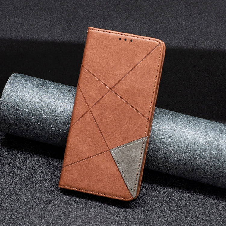 For iPhone 16 Pro Max Rhombus Texture Magnetic Leather Phone Case(Brown) - iPhone 16 Pro Max Cases by PMC Jewellery | Online Shopping South Africa | PMC Jewellery | Buy Now Pay Later Mobicred