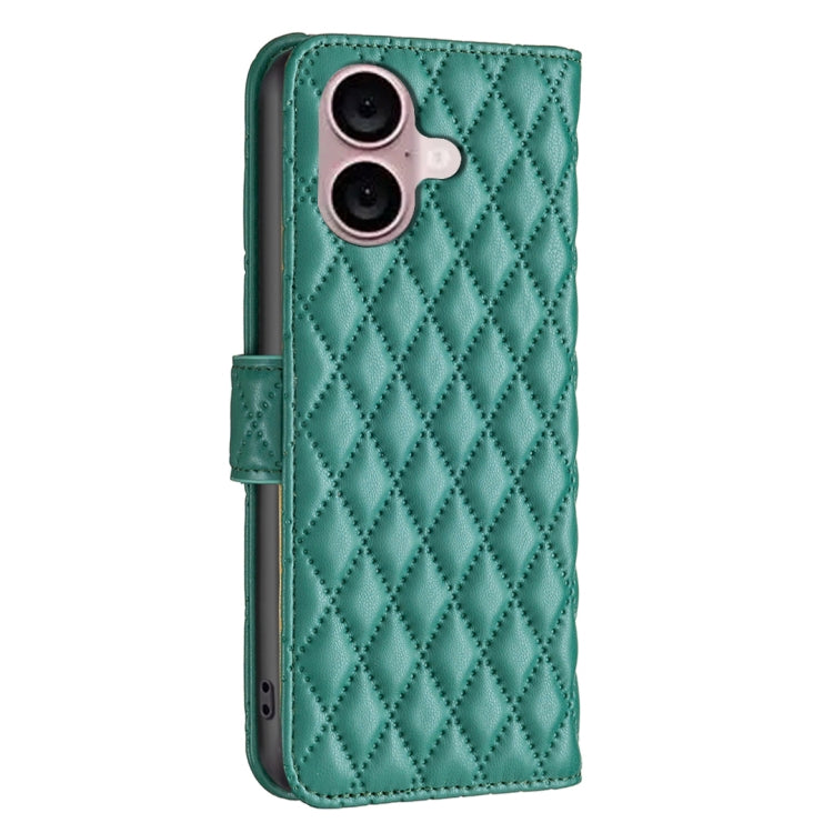 For iPhone 16 Plus Diamond Lattice Wallet Flip Leather Phone Case(Green) - iPhone 16 Plus Cases by PMC Jewellery | Online Shopping South Africa | PMC Jewellery | Buy Now Pay Later Mobicred