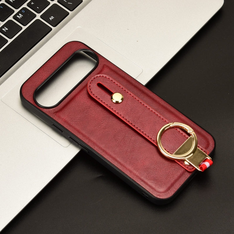 For Google Pixel 9 Wristband Leather Back Phone Case(Red) - Google Cases by PMC Jewellery | Online Shopping South Africa | PMC Jewellery | Buy Now Pay Later Mobicred