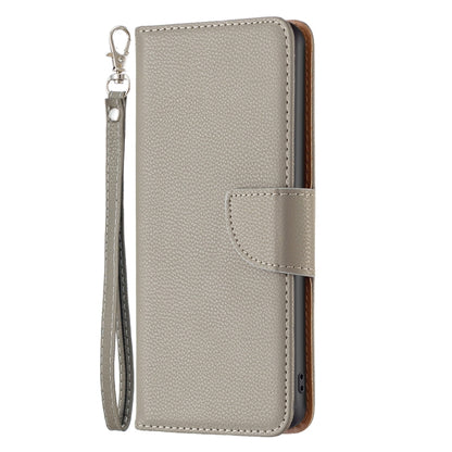 For iPhone 16 Pro Max Litchi Texture Pure Color Flip Leather Phone Case(Grey) - iPhone 16 Pro Max Cases by PMC Jewellery | Online Shopping South Africa | PMC Jewellery | Buy Now Pay Later Mobicred