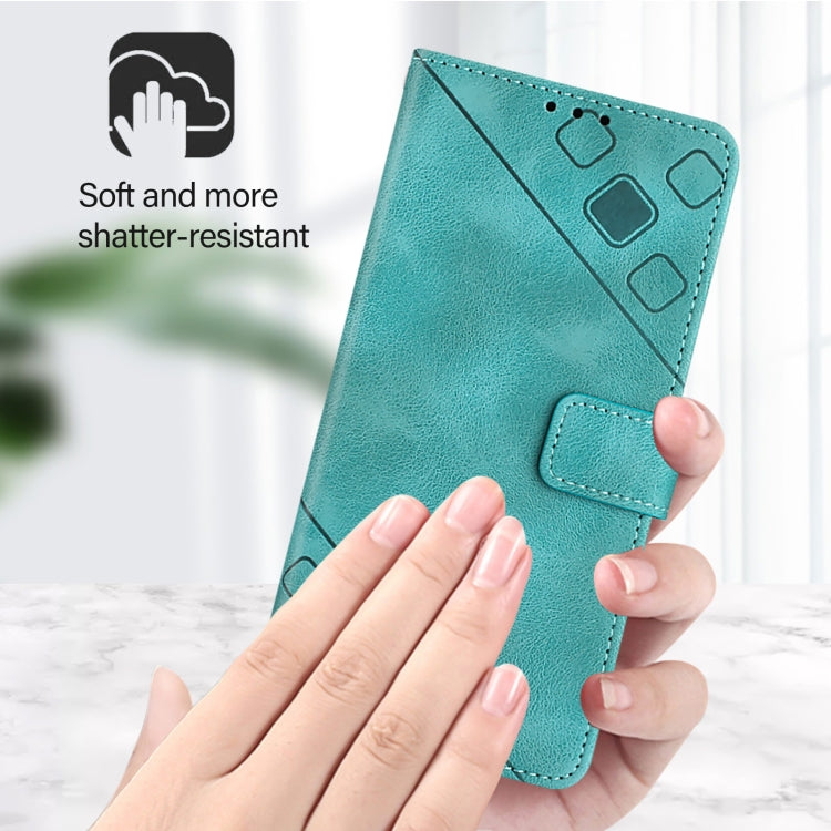 For iPhone SE 2024 Skin-feel Embossed Leather Phone Case(Green) - More iPhone Cases by PMC Jewellery | Online Shopping South Africa | PMC Jewellery | Buy Now Pay Later Mobicred