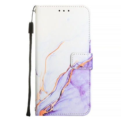 For iPhone 16 Pro Max PT003 Marble Pattern Flip Leather Phone Case(White Purple LS006) - iPhone 16 Pro Max Cases by PMC Jewellery | Online Shopping South Africa | PMC Jewellery | Buy Now Pay Later Mobicred