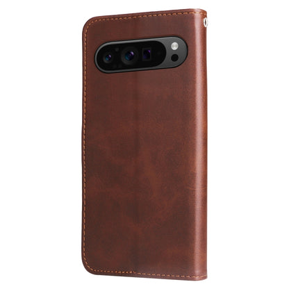 For Google Pixel 9 Pro Fashion Calf Texture Zipper Leather Phone Case(Brown) - Google Cases by PMC Jewellery | Online Shopping South Africa | PMC Jewellery | Buy Now Pay Later Mobicred