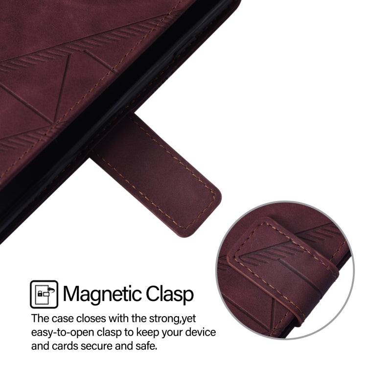 For iPhone 16 Crossbody 3D Embossed Flip Leather Phone Case(Wine Red) - iPhone 16 Cases by PMC Jewellery | Online Shopping South Africa | PMC Jewellery | Buy Now Pay Later Mobicred