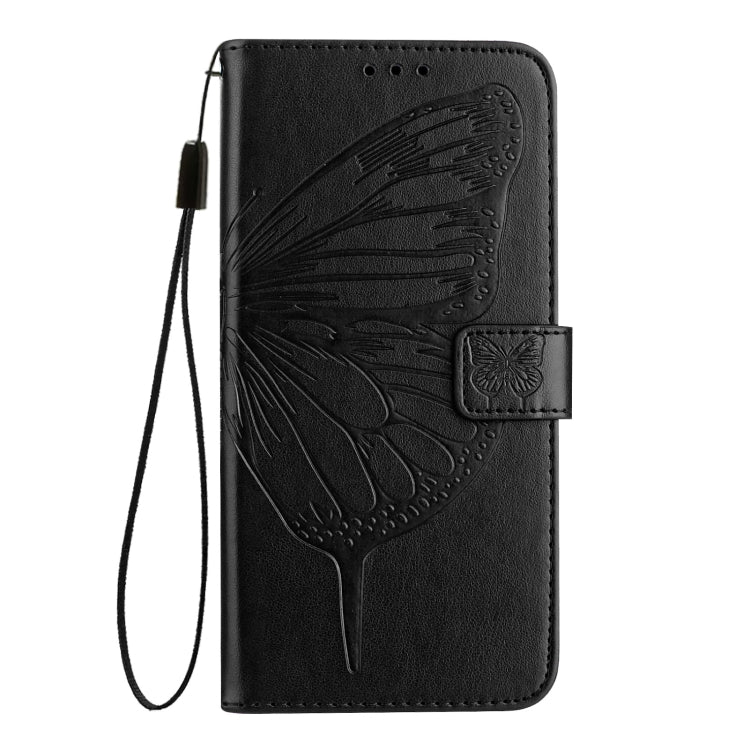 For iPhone 16 Pro Max Embossed Butterfly Leather Phone Case(Black) - iPhone 16 Pro Max Cases by PMC Jewellery | Online Shopping South Africa | PMC Jewellery | Buy Now Pay Later Mobicred