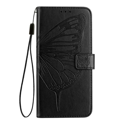 For iPhone 16 Pro Max Embossed Butterfly Leather Phone Case(Black) - iPhone 16 Pro Max Cases by PMC Jewellery | Online Shopping South Africa | PMC Jewellery | Buy Now Pay Later Mobicred