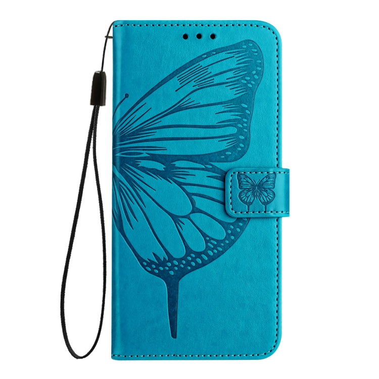 For iPhone 16 Pro Embossed Butterfly Leather Phone Case(Blue) - iPhone 16 Pro Cases by PMC Jewellery | Online Shopping South Africa | PMC Jewellery | Buy Now Pay Later Mobicred