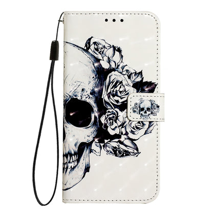 For iPhone SE 2024 3D Painting Horizontal Flip Leather Phone Case(Skull) - More iPhone Cases by PMC Jewellery | Online Shopping South Africa | PMC Jewellery | Buy Now Pay Later Mobicred