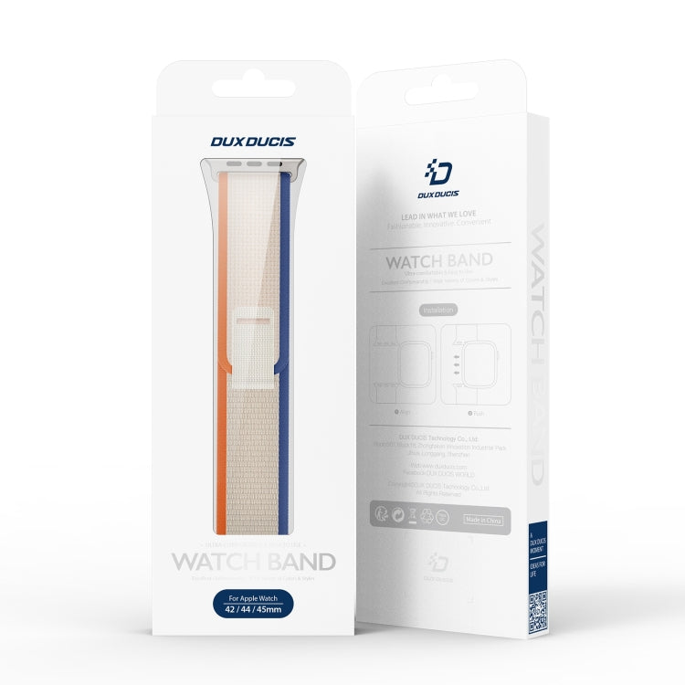 For Apple Watch 10 42mm DUX DUCIS YJ Series Nylon Watch Band(Orange Beige) - Watch Bands by DUX DUCIS | Online Shopping South Africa | PMC Jewellery | Buy Now Pay Later Mobicred