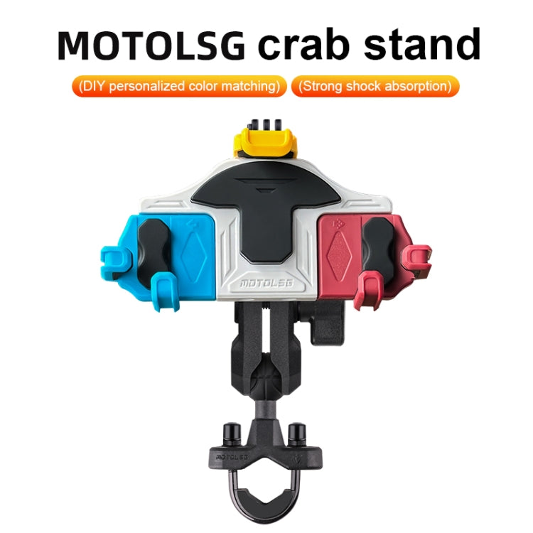 MOTOSLG Crab Motorcycle Phone Clamp Bracket O-Type Rear Mirror Mount with Anti-theft Lock(Black) - Holder by MOTOLSG | Online Shopping South Africa | PMC Jewellery | Buy Now Pay Later Mobicred