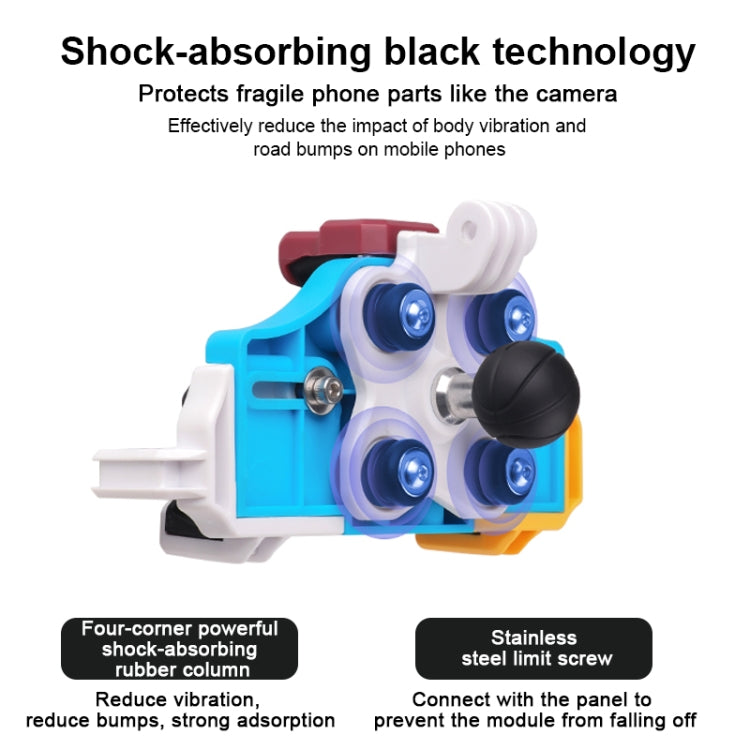 MOTOSLG Crab Motorcycle Phone Clamp Bracket O-Type Rear Mirror Mount with Anti-theft Lock(Yellow Blue White) - free shipping - PMC TechLife - Order now!
