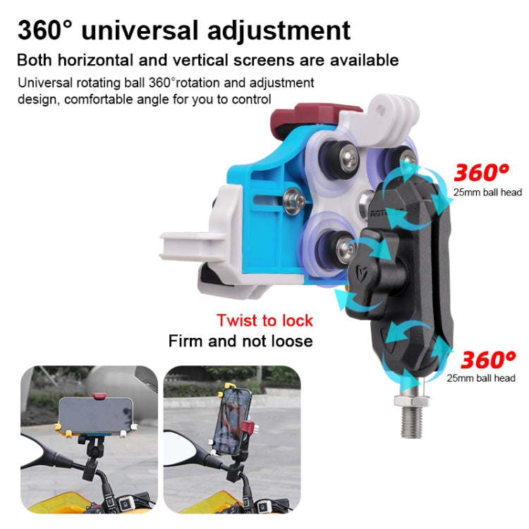MOTOSLG Crab Motorcycle Phone Clamp Bracket L-Type Rear Mirror Mount(Yellow Blue White) - free shipping - PMC TechLife - Order now!