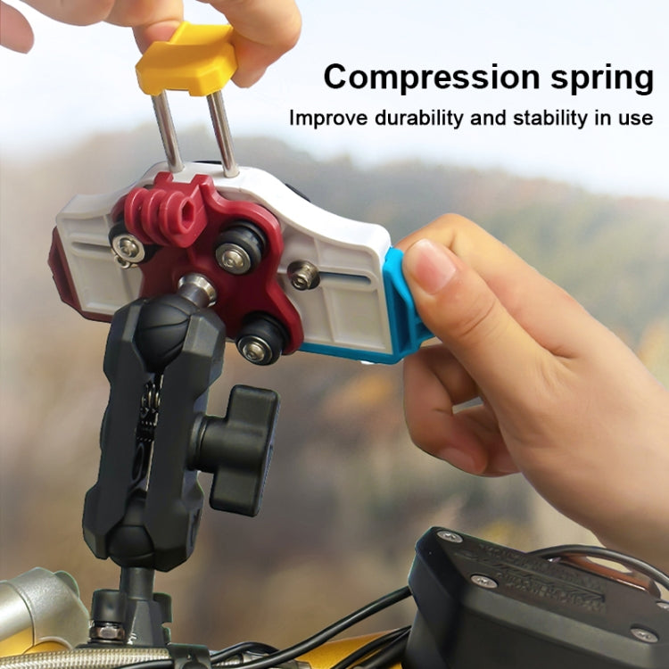 MOTOSLG Crab Motorcycle Phone Clamp Bracket M10 Ballhead Mount(Blue White Red) - free shipping - PMC TechLife - Order now!