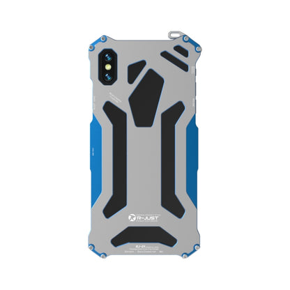 For iPhone XS Max R-JUST Shockproof Armor Metal Protective Case(Blue) - More iPhone Cases by R-JUST | Online Shopping South Africa | PMC Jewellery