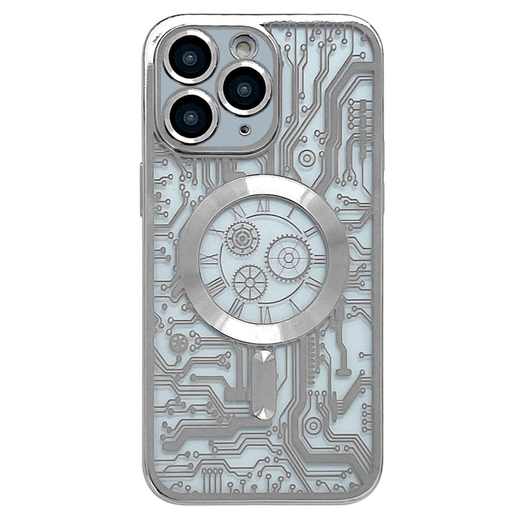 For iPhone 11 Pro Max Electroplated Circuit Board Pattern MagSafe Phone Case(Silver) - iPhone 11 Pro Max Cases by PMC Jewellery | Online Shopping South Africa | PMC Jewellery