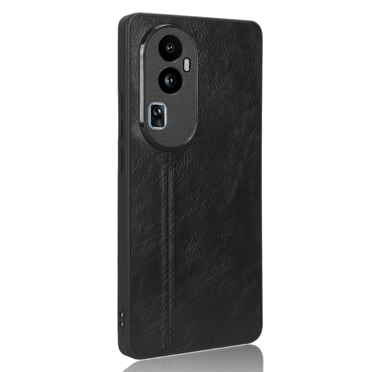 For OPPO Reno 10 Pro 5G Cow Pattern Sewing Back Cover Phone Case(Black) - OPPO Cases by PMC Jewellery | Online Shopping South Africa | PMC Jewellery
