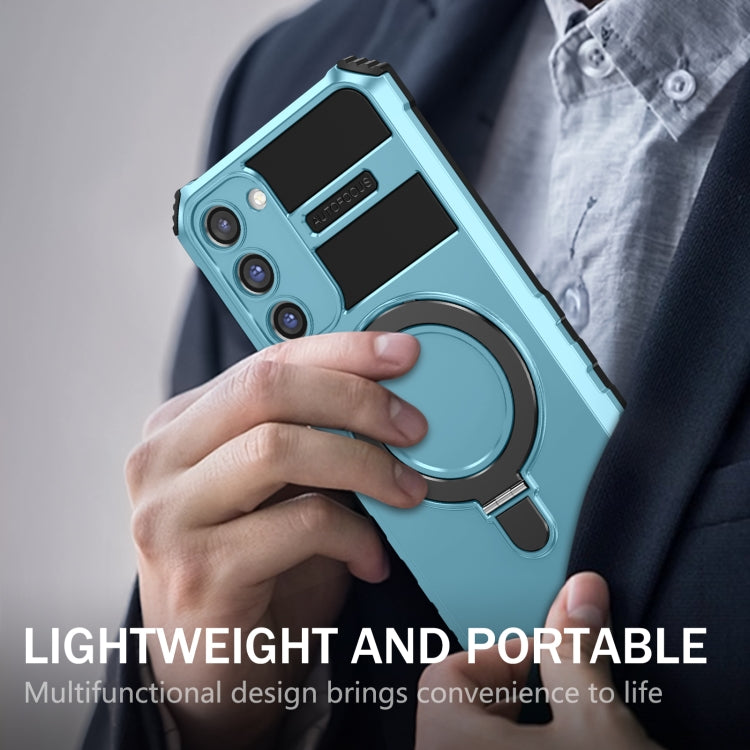 For Samsung Galaxy S23+ 5G MagSafe Magnetic Holder Phone Case(Light Blue) - Galaxy S23+ 5G Cases by PMC TechLife | Online Shopping South Africa | PMC TechLife