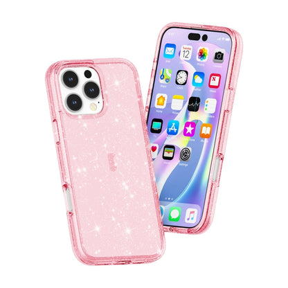 For iPhone 16 Pro Shockproof Terminator Glitter Powder Phone Case(Pink) - iPhone 16 Pro Cases by PMC Jewellery | Online Shopping South Africa | PMC Jewellery | Buy Now Pay Later Mobicred