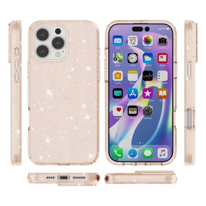 For iPhone 16 Pro Shockproof Terminator Glitter Powder Phone Case(Gold) - iPhone 16 Pro Cases by PMC Jewellery | Online Shopping South Africa | PMC Jewellery | Buy Now Pay Later Mobicred