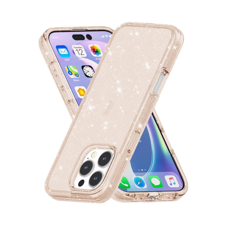For iPhone 16 Pro Shockproof Terminator Glitter Powder Phone Case(Gold) - free shipping - PMC TechLife - Order now!