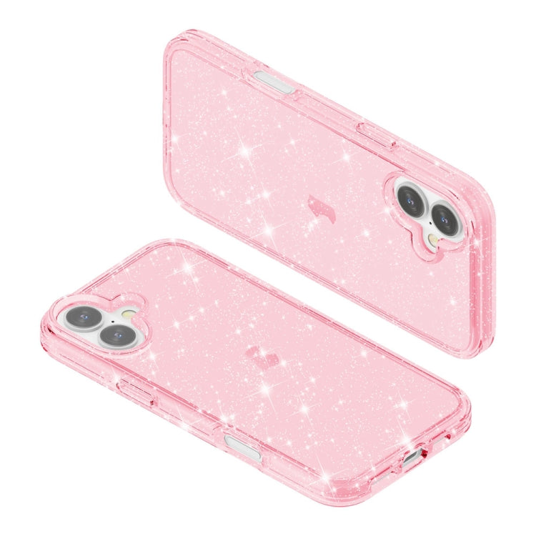 For iPhone 16 Plus Shockproof Terminator Glitter Powder Phone Case(Pink) - iPhone 16 Plus Cases by PMC Jewellery | Online Shopping South Africa | PMC Jewellery | Buy Now Pay Later Mobicred