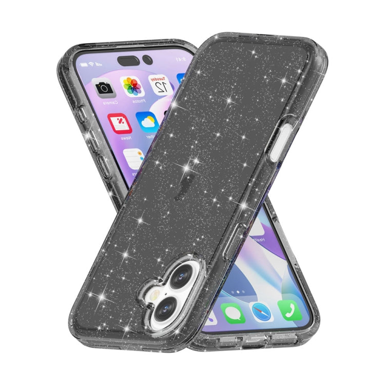 For iPhone 16 Plus Shockproof Terminator Glitter Powder Phone Case(Black) - iPhone 16 Plus Cases by PMC Jewellery | Online Shopping South Africa | PMC Jewellery | Buy Now Pay Later Mobicred