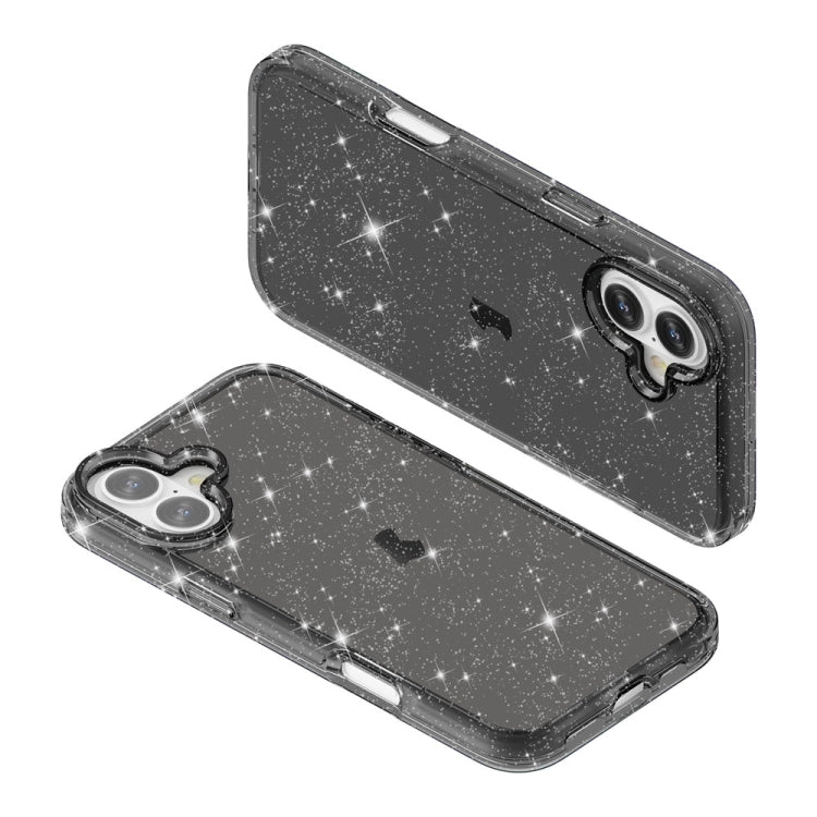 For iPhone 16 Plus Shockproof Terminator Glitter Powder Phone Case(Black) - iPhone 16 Plus Cases by PMC Jewellery | Online Shopping South Africa | PMC Jewellery | Buy Now Pay Later Mobicred