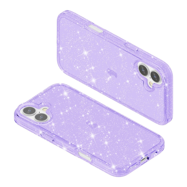 For iPhone 16 Plus Shockproof Terminator Glitter Powder Phone Case(Purple) - iPhone 16 Plus Cases by PMC Jewellery | Online Shopping South Africa | PMC Jewellery | Buy Now Pay Later Mobicred