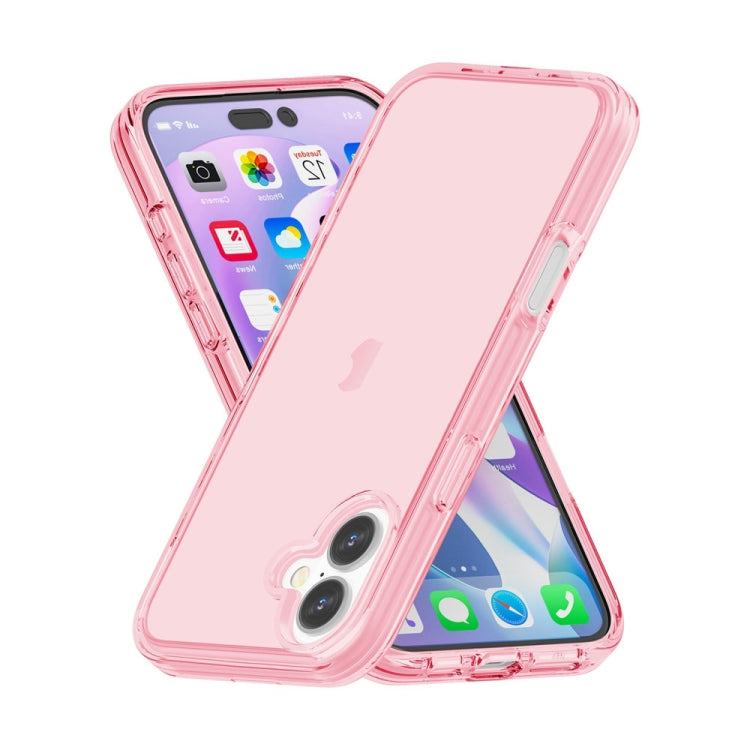 For iPhone 16 Plus Shockproof Terminator Transparent Phone Case(Pink) - iPhone 16 Plus Cases by PMC Jewellery | Online Shopping South Africa | PMC Jewellery | Buy Now Pay Later Mobicred