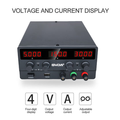 GVDA SPS-H305 30V-5A Adjustable Voltage Regulator, EU Plug(Black) - Others by GVDA | Online Shopping South Africa | PMC Jewellery | Buy Now Pay Later Mobicred