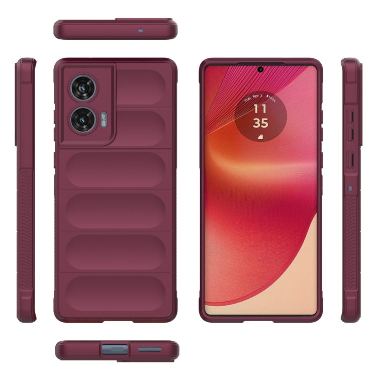 For Motorola Edge 50 Fusion 5G Global Magic Shield TPU + Flannel Phone Case(Wine Red) - free shipping - PMC TechLife - Order now!