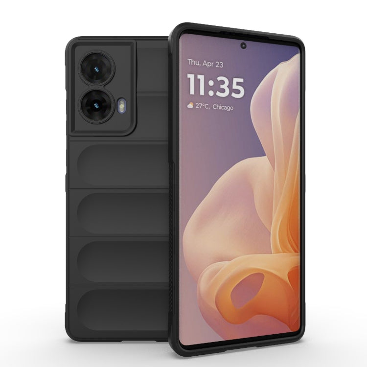 For Motorola Moto G85 5G Global Magic Shield TPU + Flannel Phone Case(Black) - free shipping - PMC TechLife - Order now!