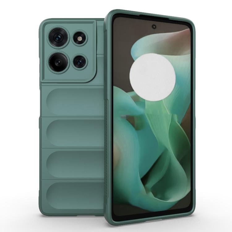 For Motorola Moto G75 5G Global Magic Shield TPU + Flannel Phone Case(Dark Green) - free shipping - PMC TechLife - Order now!