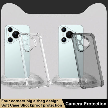 For Huawei Pura 70 imak Shockproof Airbag TPU Phone Case(Transparent Black) - Huawei Cases by imak | Online Shopping South Africa | PMC Jewellery | Buy Now Pay Later Mobicred