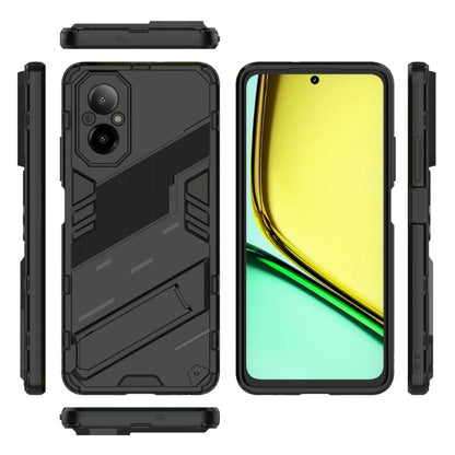 For Realme C67 4G Global Punk Armor 2 in 1 PC + TPU Phone Case with Holder(Black) - Realme Cases by PMC Jewellery | Online Shopping South Africa | PMC Jewellery | Buy Now Pay Later Mobicred