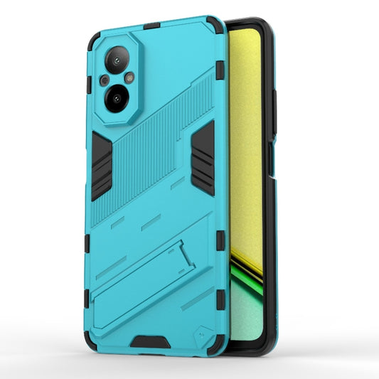 For Realme C67 4G Global Punk Armor 2 in 1 PC + TPU Phone Case with Holder(Blue) - Realme Cases by PMC Jewellery | Online Shopping South Africa | PMC Jewellery | Buy Now Pay Later Mobicred