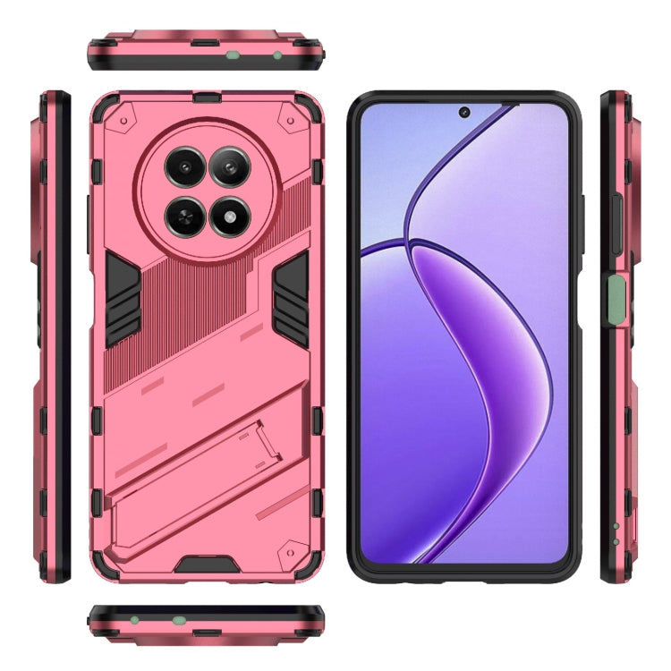 For Realme 12 5G Global Punk Armor 2 in 1 PC + TPU Phone Case with Holder(Light Red) - Realme Cases by PMC Jewellery | Online Shopping South Africa | PMC Jewellery | Buy Now Pay Later Mobicred