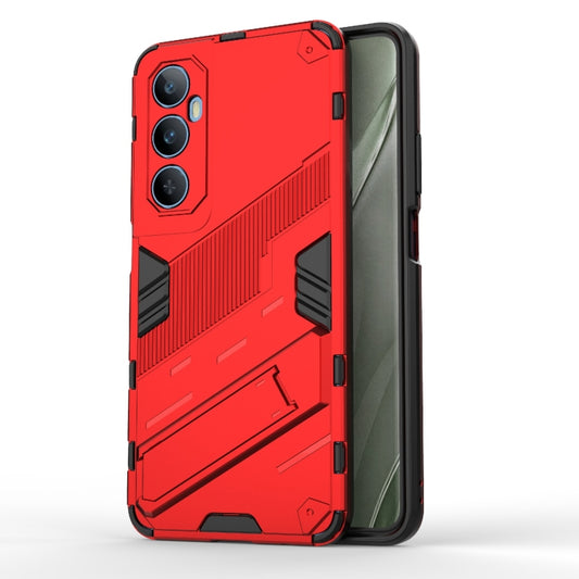 For Realme C65 4G Global Punk Armor 2 in 1 PC + TPU Phone Case with Holder(Red) - Realme Cases by PMC Jewellery | Online Shopping South Africa | PMC Jewellery | Buy Now Pay Later Mobicred