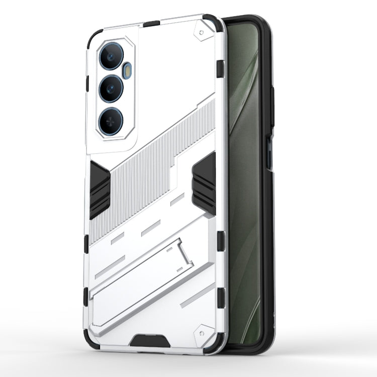 For Realme C65 4G Global Punk Armor 2 in 1 PC + TPU Phone Case with Holder(White) - Realme Cases by PMC Jewellery | Online Shopping South Africa | PMC Jewellery | Buy Now Pay Later Mobicred