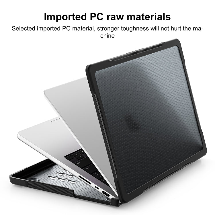 For MacBook Pro 14.2 inch 2023 / 2021 Dot Translucent Laptop Protective Case(Transparent Black) - MacBook Pro Cases by PMC Jewellery | Online Shopping South Africa | PMC Jewellery | Buy Now Pay Later Mobicred