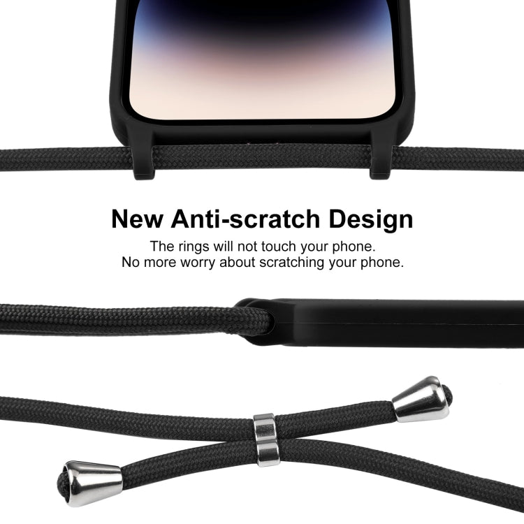 For iPhone 15 Pro Crossbody Lanyard Liquid Silicone Case(Black) - iPhone 15 Pro Cases by PMC TechLife | Online Shopping South Africa | PMC TechLife