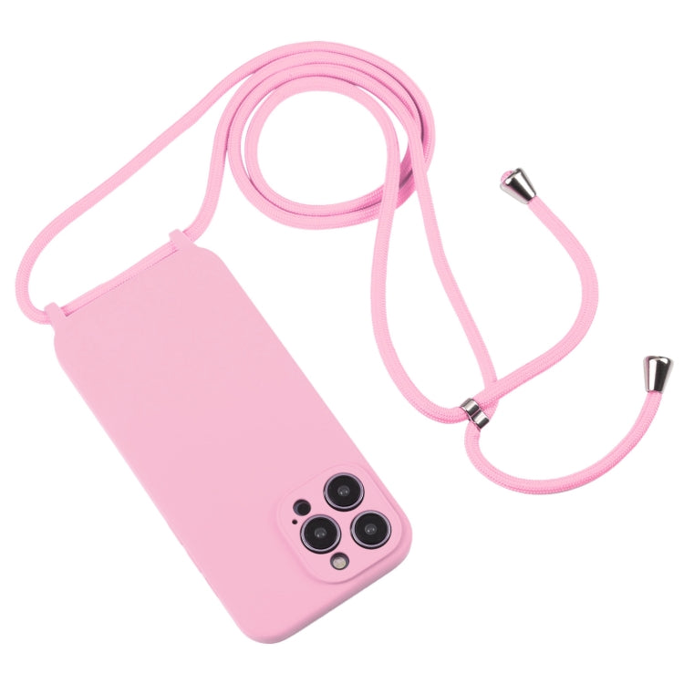 For iPhone 16 Crossbody Lanyard Liquid Silicone Case(Pink) - iPhone 16 Cases by PMC Jewellery | Online Shopping South Africa | PMC Jewellery | Buy Now Pay Later Mobicred