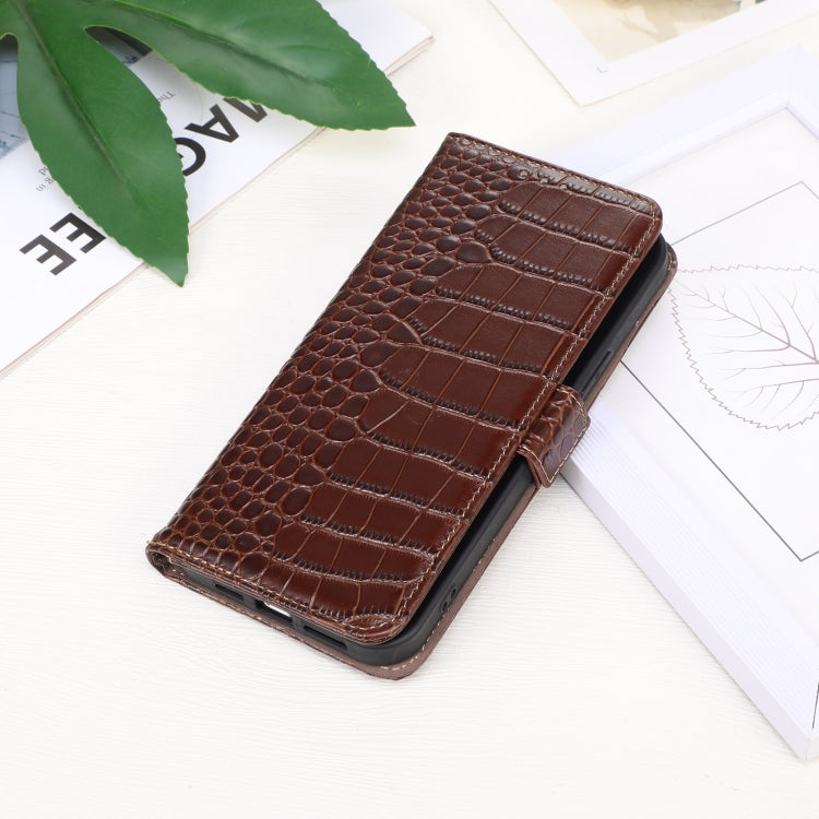 For OnePlus Nord 13 Crocodile Top Layer Cowhide Leather Phone Case(Brown) - OnePlus Cases by PMC TechLife | Online Shopping South Africa | PMC TechLife | Buy Now Pay Later Mobicred