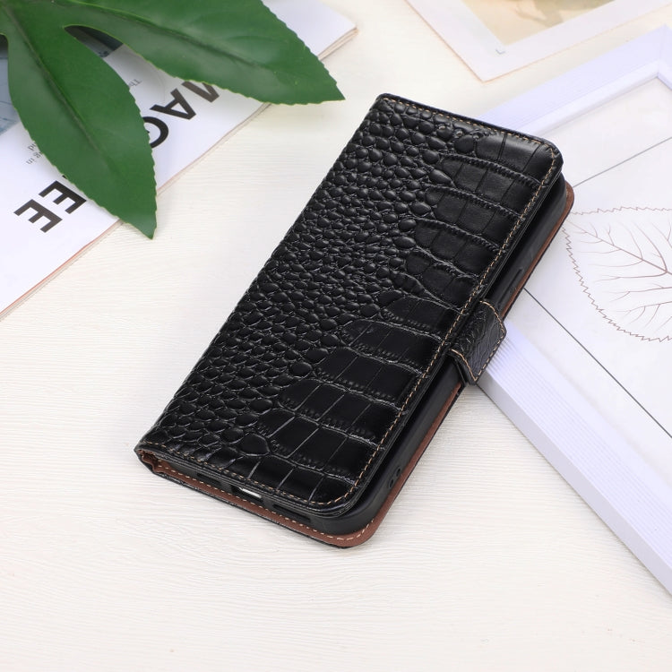 For OnePlus Nord 13 Crocodile Top Layer Cowhide Leather Phone Case(Black) - OnePlus Cases by PMC TechLife | Online Shopping South Africa | PMC TechLife | Buy Now Pay Later Mobicred
