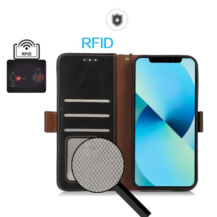 For OnePlus Ace 5 Pro / Ace 5 Magnetic Crazy Horse Texture Genuine Leather RFID Phone Case(Black) - OnePlus Cases by PMC TechLife | Online Shopping South Africa | PMC TechLife | Buy Now Pay Later Mobicred